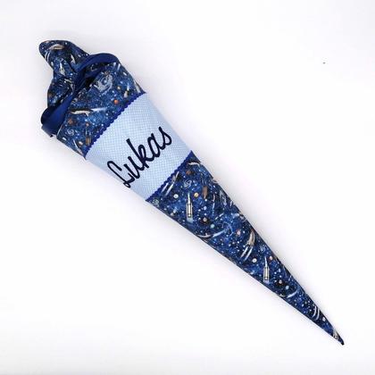 Schultüte "Weltraum hellblau" 70 cm