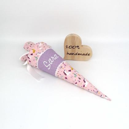 Schultüte "Einhörner rosa" 35 cm Kindergartentüte Geschwistertüte