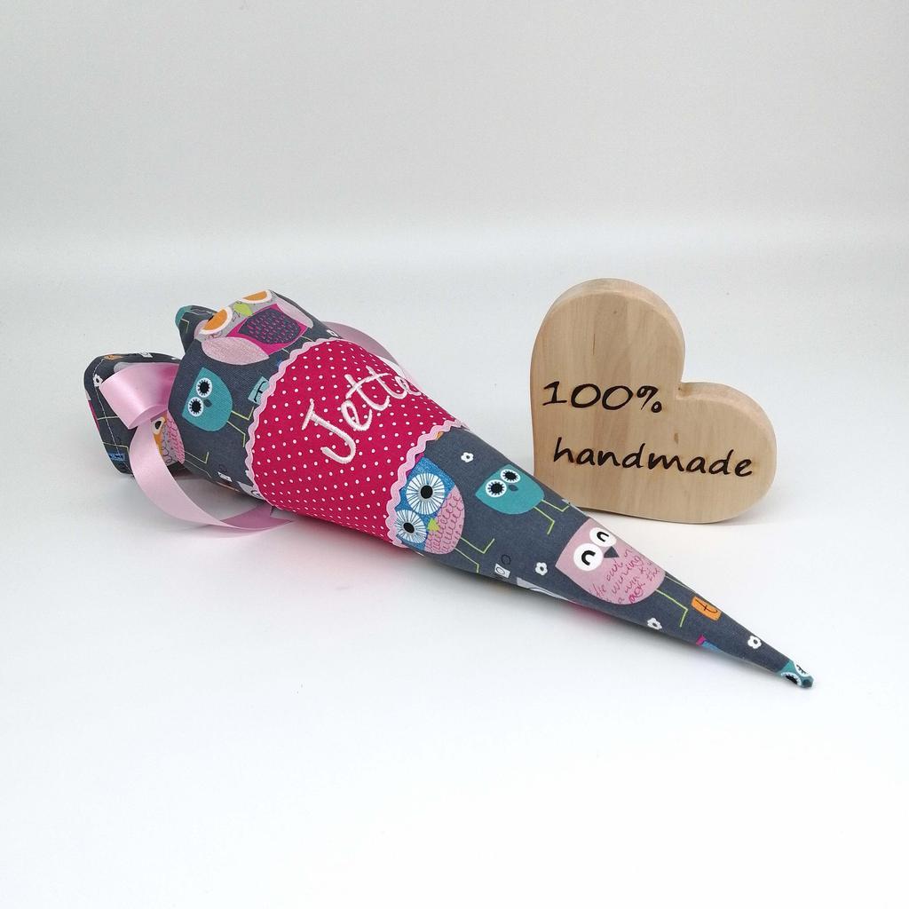 Schultüte "Eulen grau" 35 cm Kindergartentüte Geschwistertüte