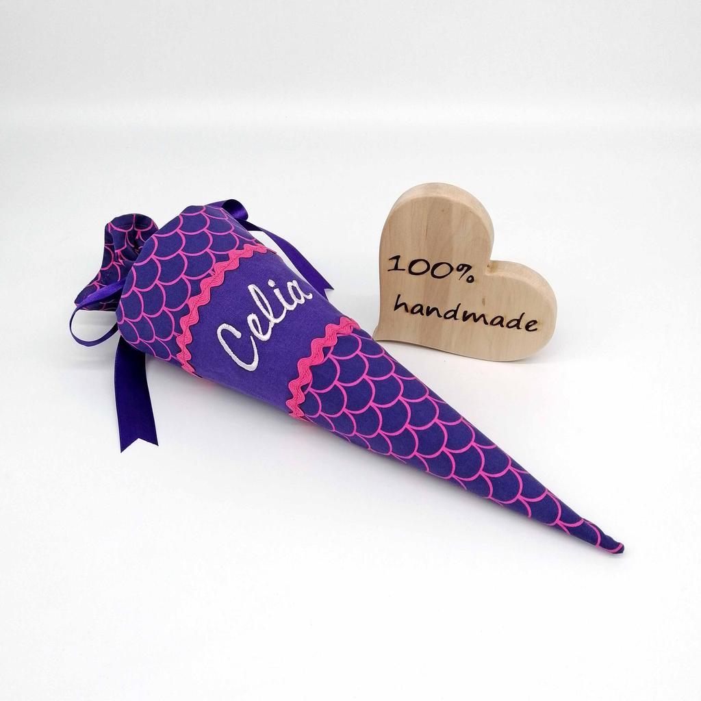 Schultüte "Schuppen lila" 35 cm Kindergartentüte Geschwistertüte