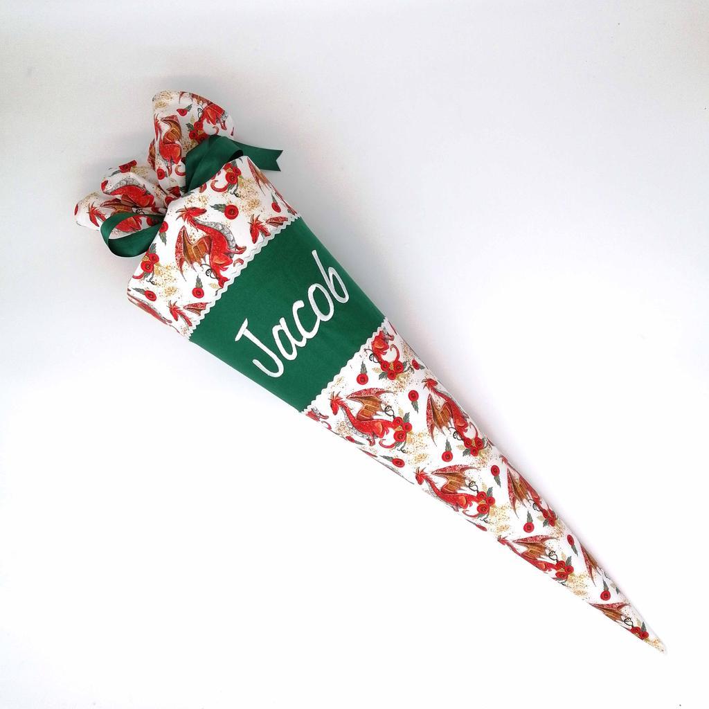 Schultüte "Drachen rot" 70 cm