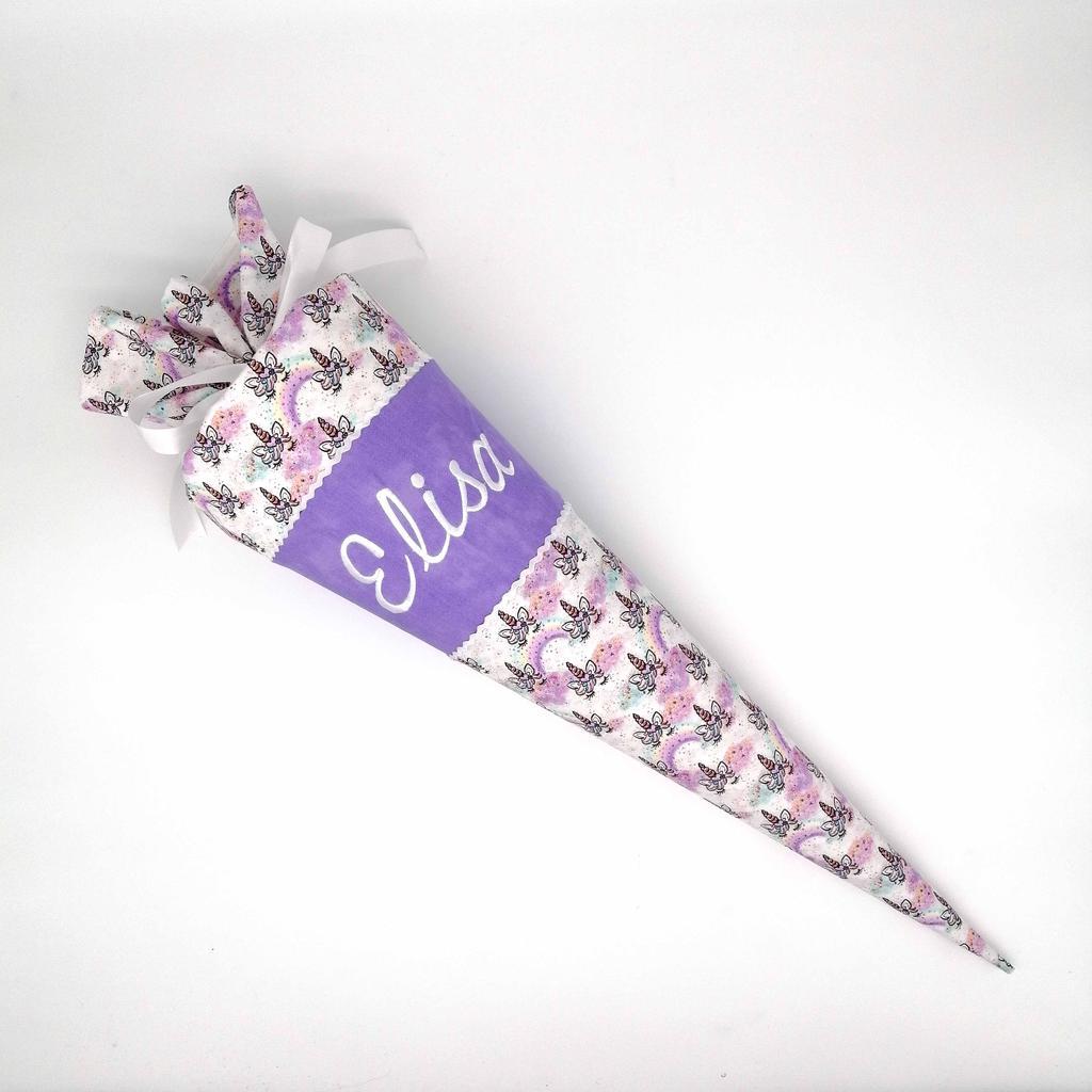 Schultüte "Einhörner lila" 70 cm