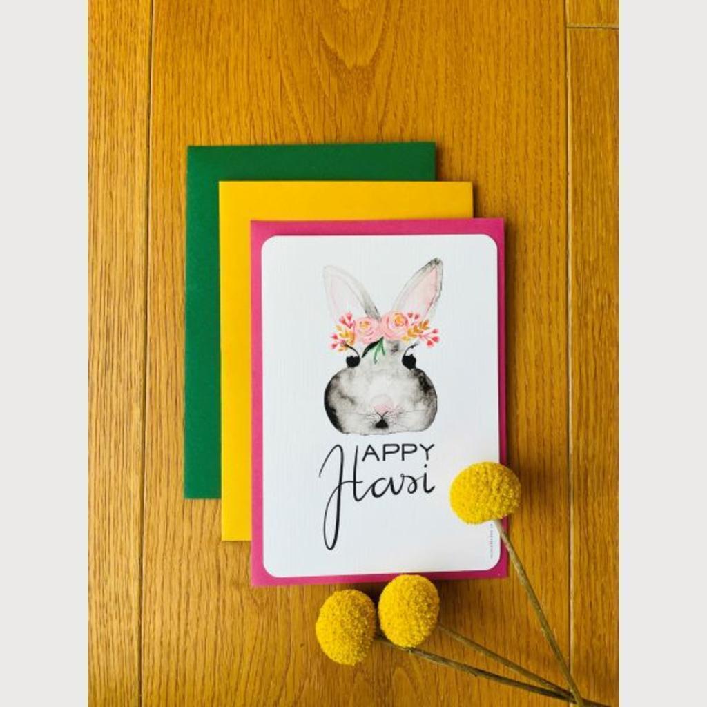 Grußkarte "Happy Hasi"