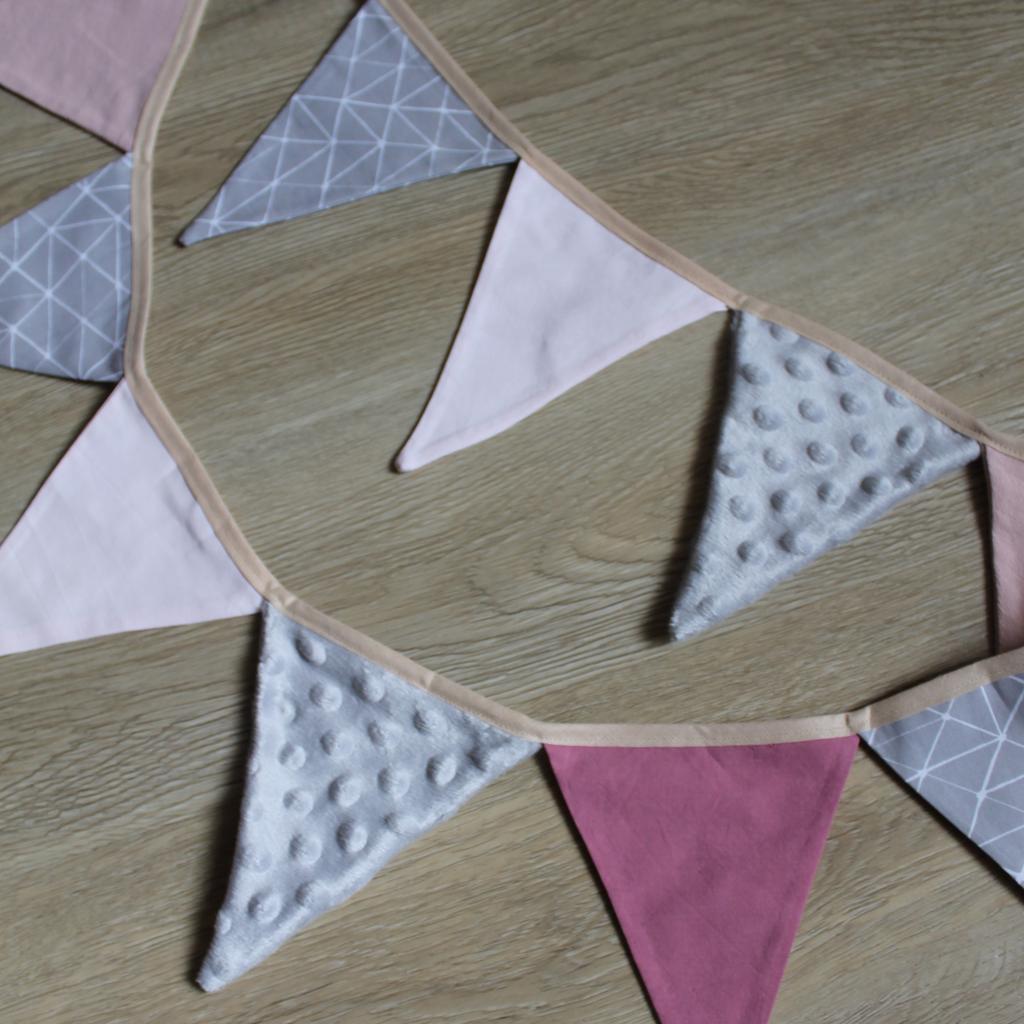 Wimpelkette pink/grau