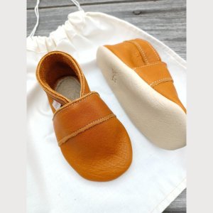 Krabbelschuhe Naturleder cognac  Gr18/19