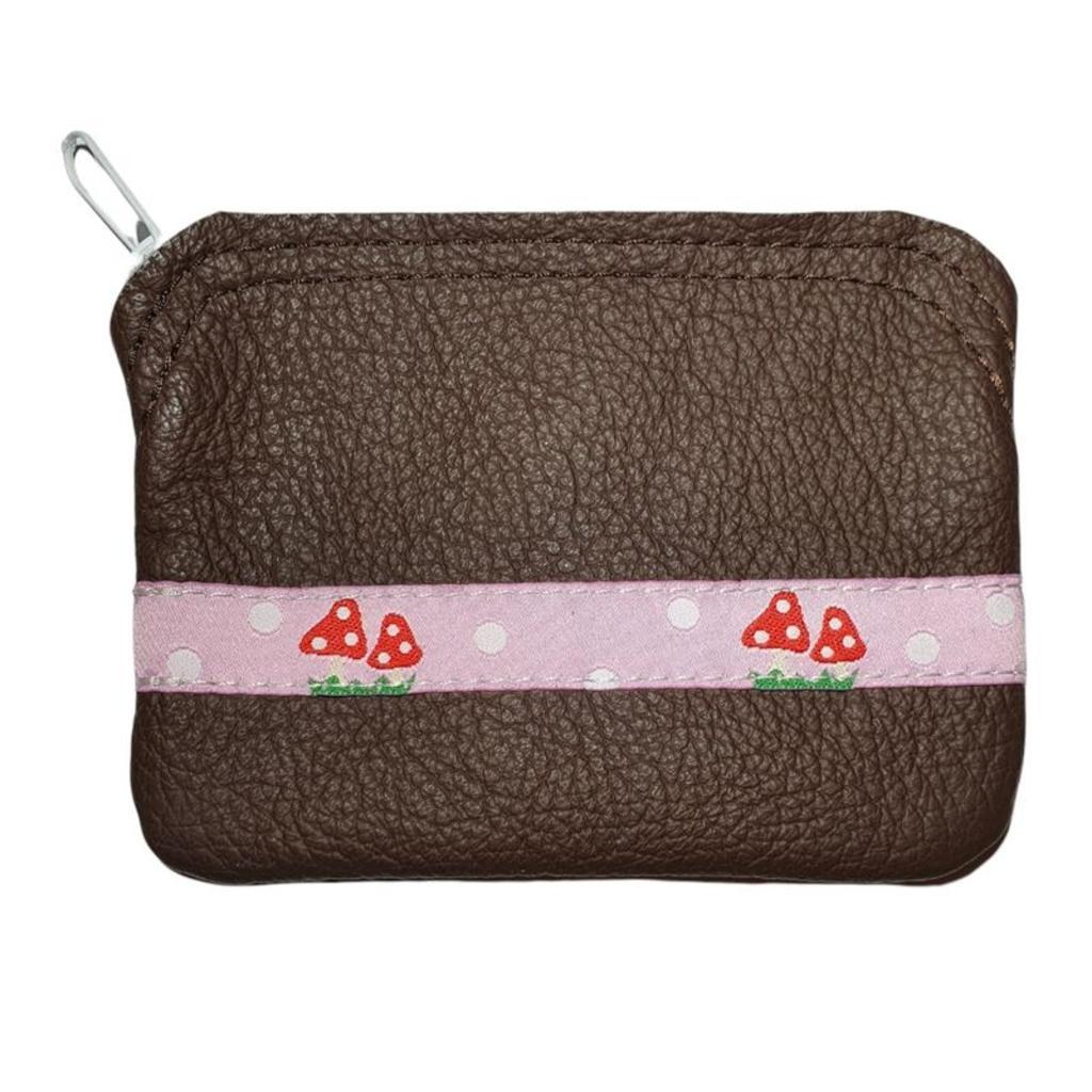 kleines Lederbörserl mit Glückspilz-Webband