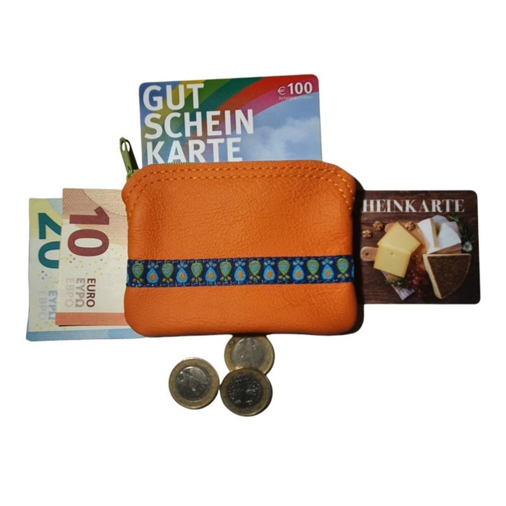 kleines Lederbörserl mit Schmetterlings-Applikation - Image 3