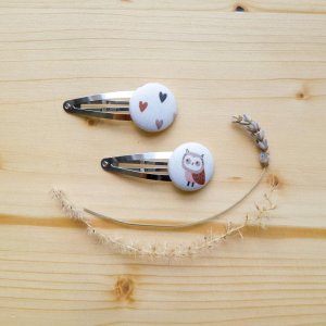 Eule & Herzen Haarspangen – 2er Set