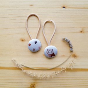 Eule & Herzen Haargummis – 2er Set