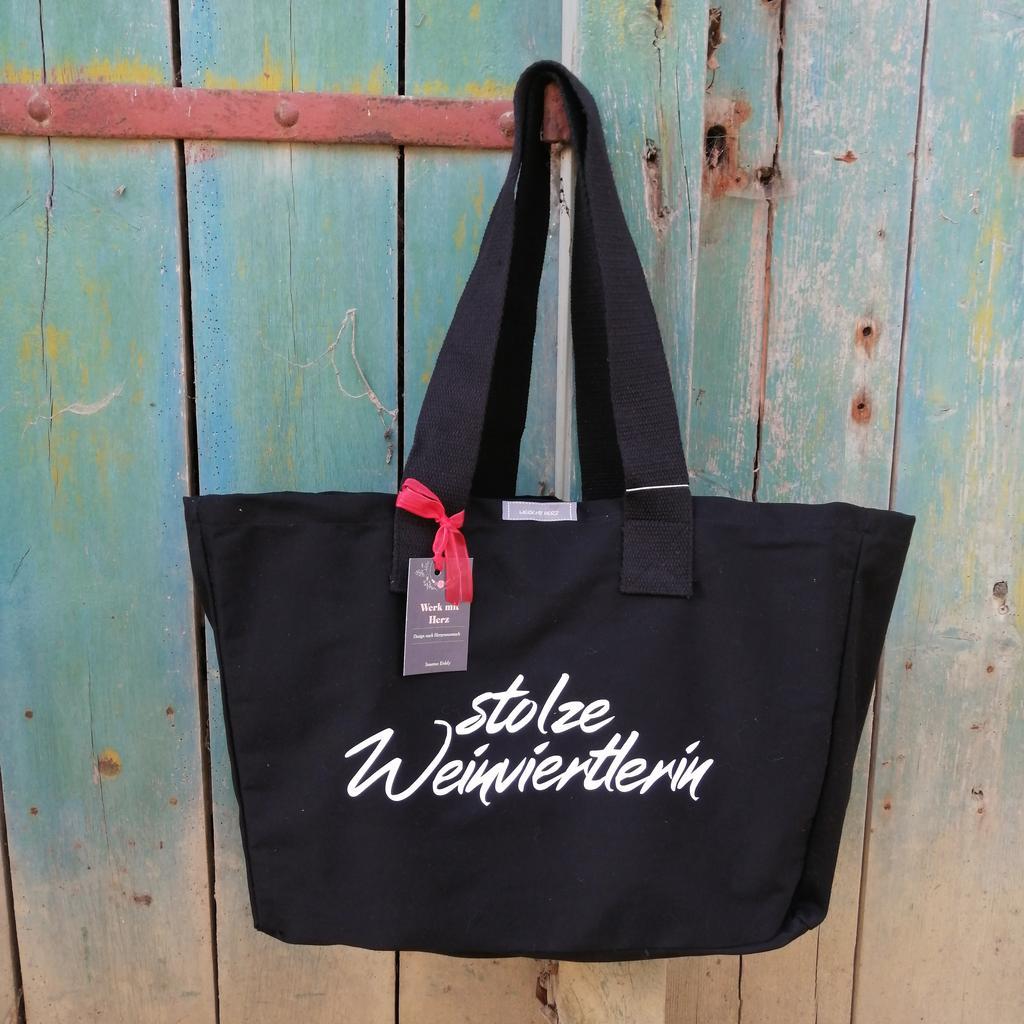 Baumwoll-Canvas Shopper stolze Weinviertlerin