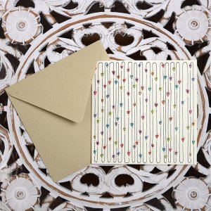 Grußkarte “Bunte Herzen”