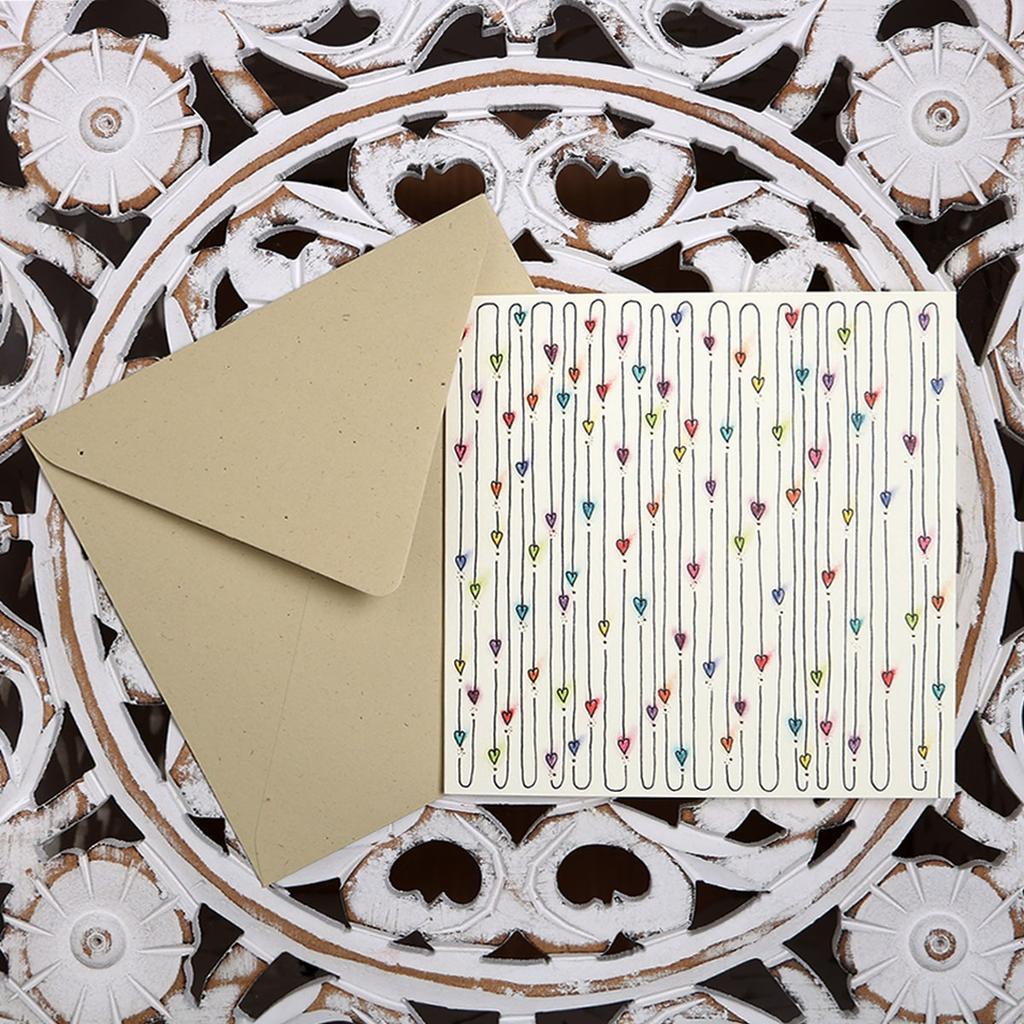 Grußkarte “Bunte Herzen”