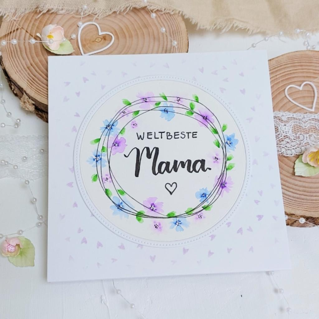 Grusskarte zum Muttertag - "Weltbeste Mama!" - lila
