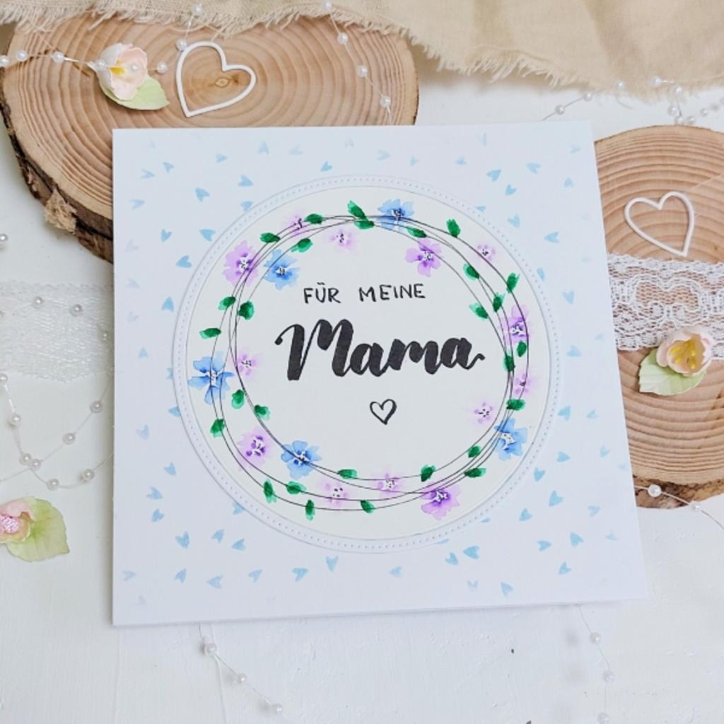 Grusskarte zum Muttertag - "Für meine Mama!" - blau