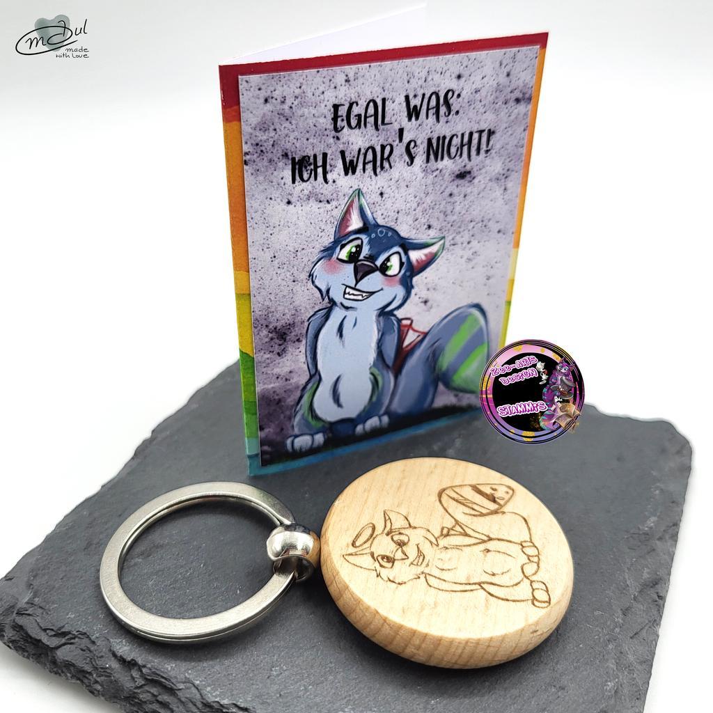 Schlüsselanhänger Buche graviert