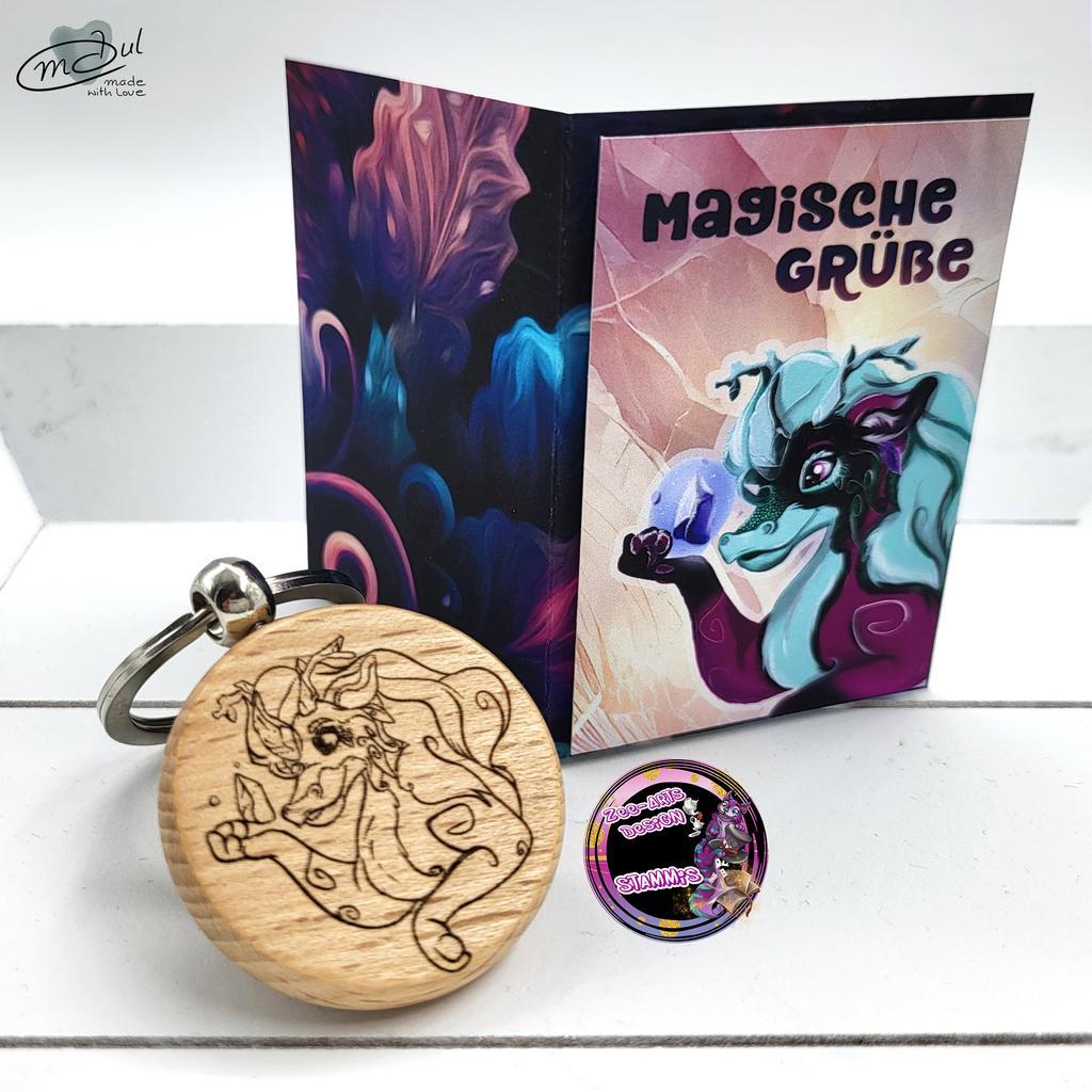 Schlüsselanhänger Buche graviert