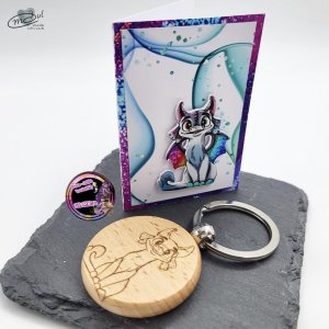 Schlüsselanhänger Buche graviert, *Monti*