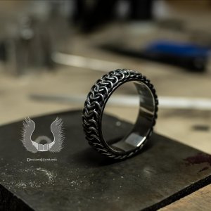 Kettenhemd-Ring Sterling-Silber