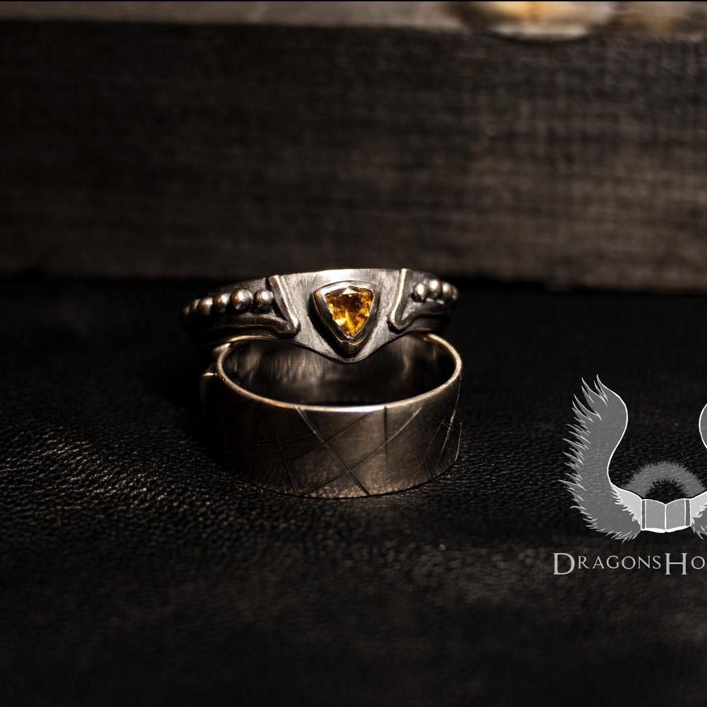 Silberring mit Granulierung und Citrin - Image 2