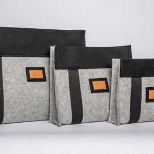 Merino – Filztasche grau/schwarz