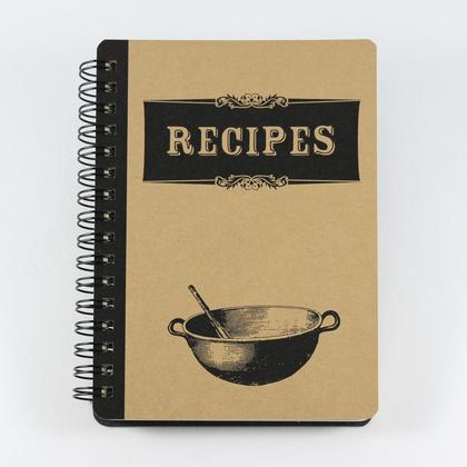 Spiralnotizbuch "Recipes" im vintage Design