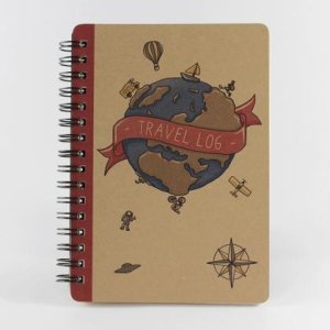 Spiralnotizbuch „Travel Log“, Größe DIN A6