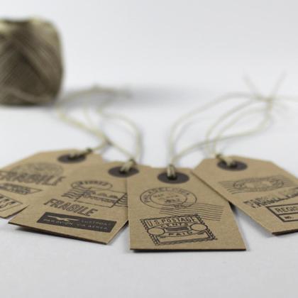 8 rustikale Geschenkanhänger Poststempel - Image 2