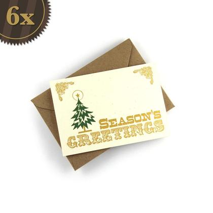 6x Weihnachtskarte "Season’s Greetings"