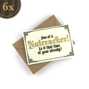 6x Weihnachtskarte „Son of a Nutcracker!“ humorvolle Grußkarte, vintage