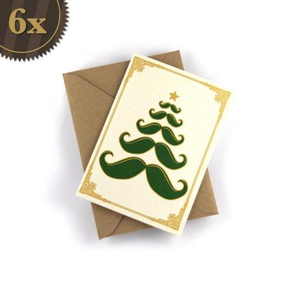 6x Weihnachtskarte „Hairy Christmas“
