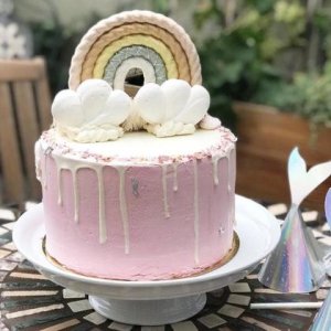 Cake Topper Makramee Regenbogen