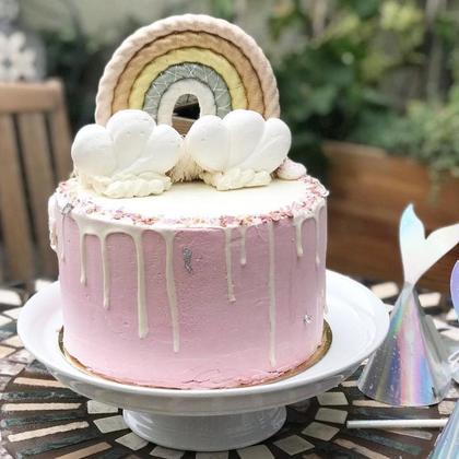 Cake Topper Makramee Regenbogen