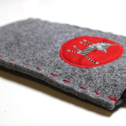 Brillenetui aus Wollfilz Katze