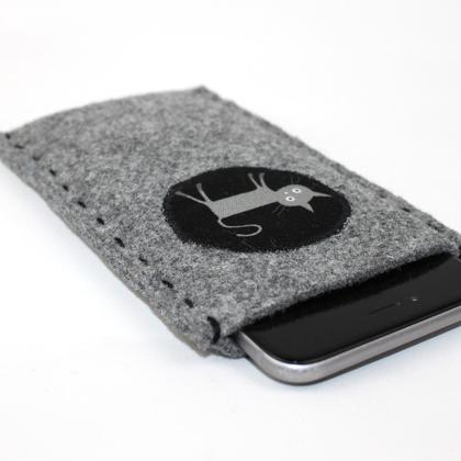 Handyhülle, Brillenetui aus Wollfilz Katze - Image 3