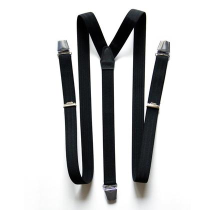 Handgefertigte Hosenträger - schwarz mit Struktur