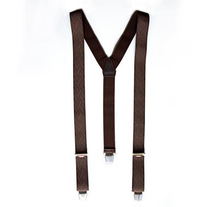 Handgefertigte Hosenträger - braun mit Struktur