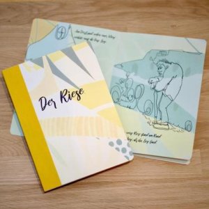 Illustriertes Gedicht „Der Riese“, handgebunden