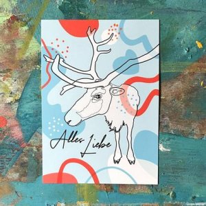 Weihnachtskarte / „Rentier“