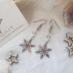 Ohrringe *Schneeflocke Bergkristall silber