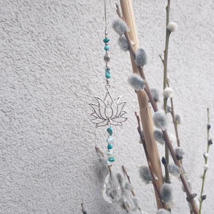 Lotus - Türkis Sonnenfänger silber
