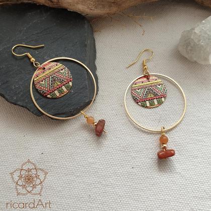 Ohrringe *ETHNO COLOR* Karneol&Koralle - Image 3