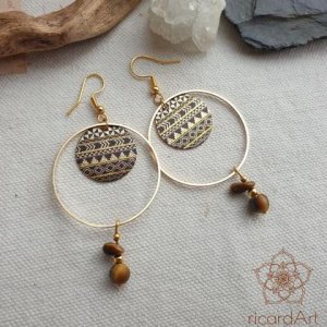Ohrringe *ETHNO CLASSIC TIGEREYE* 18k vergoldet