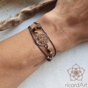 Wickelarmband  Tigerauge – Lebensbaum