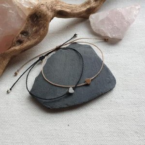 Partnerarmband ‚Hämatit- Herzen‘