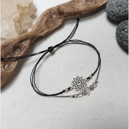 Dopppelarmband Bergkristall - Mandala silber - Image 2