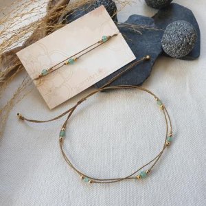 Fußkettchen ‚Aventurin/gold“