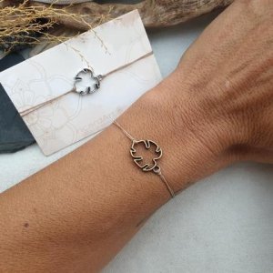 Armband ‚Palmblatt‘ (silber/bronze)