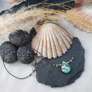 ABALONE – 925Silber Halskette mit Swarovskikristall