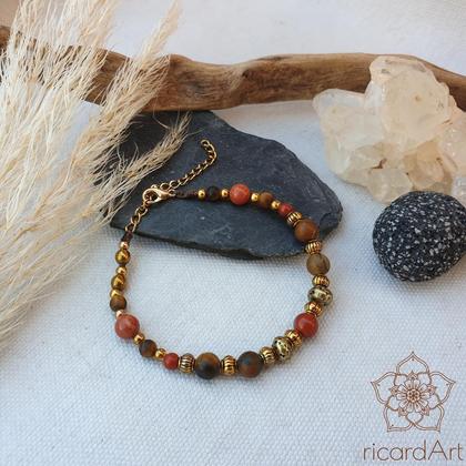 'Optimismus & Zuversicht' WEGBEGLEITER *Tigerauge/roter Jaspis/Lava' - Image 2