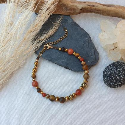 'Optimismus & Zuversicht' WEGBEGLEITER *Tigerauge/roter Jaspis/Lava' - Image 3